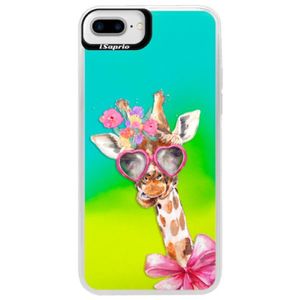 Neónové puzdro Blue iSaprio - Lady Giraffe - iPhone 7 Plus vyobraziť