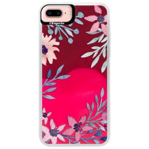 Neónové púzdro Pink iSaprio - Leaves and Flowers - iPhone 7 Plus vyobraziť