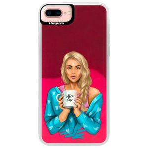 Neónové púzdro Pink iSaprio - Coffe Now - Blond - iPhone 7 Plus vyobraziť