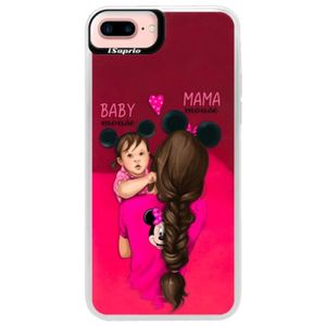 Neónové púzdro Pink iSaprio - Mama Mouse Brunette and Girl - iPhone 7 Plus vyobraziť