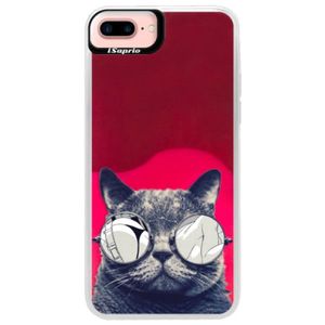Neónové púzdro Pink iSaprio - Crazy Cat 01 - iPhone 7 Plus vyobraziť