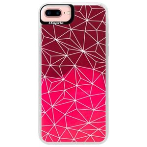 Neónové púzdro Pink iSaprio - Abstract Triangles 03 - white - iPhone 7 Plus vyobraziť