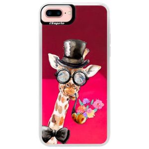 Neónové púzdro Pink iSaprio - Sir Giraffe - iPhone 7 Plus vyobraziť