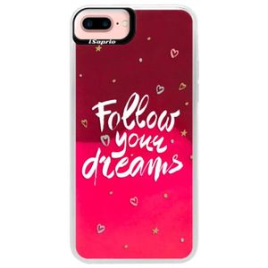 Neónové púzdro Pink iSaprio - Follow Your Dreams - white - iPhone 7 Plus vyobraziť