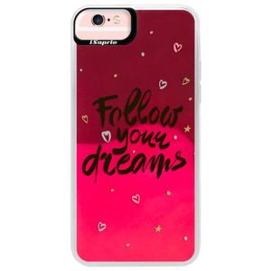 Neónové púzdro Pink iSaprio - Follow Your Dreams - black - iPhone 6 Plus/6S Plus vyobraziť