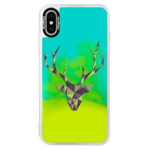 Neónové puzdro Blue iSaprio - Deer Green - iPhone XS vyobraziť
