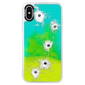 Neónové puzdro Blue iSaprio - Gunshots - iPhone XS vyobraziť