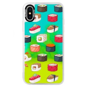 Neónové puzdro Blue iSaprio - Sushi Pattern - iPhone XS vyobraziť