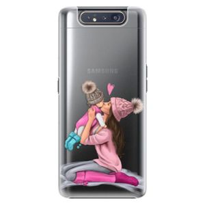 Plastové puzdro iSaprio - Kissing Mom - Brunette and Girl - Samsung Galaxy A80 vyobraziť