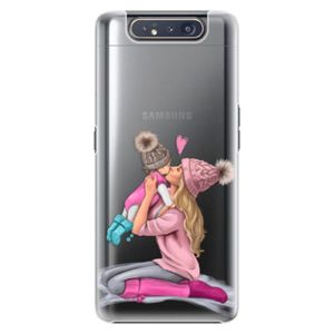 Plastové puzdro iSaprio - Kissing Mom - Blond and Girl - Samsung Galaxy A80 vyobraziť