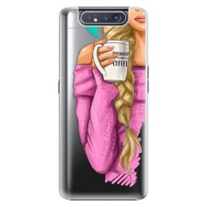 Plastové puzdro iSaprio - My Coffe and Blond Girl - Samsung Galaxy A80 vyobraziť