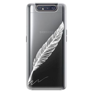 Plastové puzdro iSaprio - Writing By Feather - white - Samsung Galaxy A80 vyobraziť
