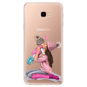 Odolné silikónové puzdro iSaprio - Kissing Mom - Brunette and Girl - Samsung Galaxy J4+ vyobraziť