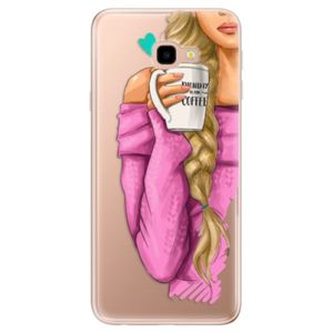 Odolné silikónové puzdro iSaprio - My Coffe and Blond Girl - Samsung Galaxy J4+ vyobraziť