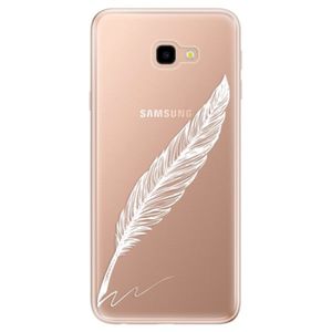 Odolné silikónové puzdro iSaprio - Writing By Feather - white - Samsung Galaxy J4+ vyobraziť