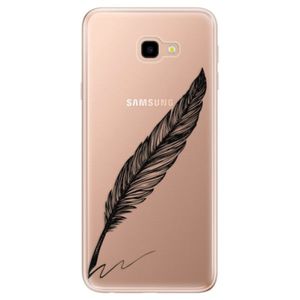 Odolné silikónové puzdro iSaprio - Writing By Feather - black - Samsung Galaxy J4+ vyobraziť
