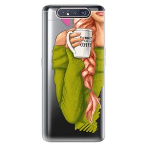 Odolné silikónové puzdro iSaprio - My Coffe and Redhead Girl - Samsung Galaxy A80 vyobraziť