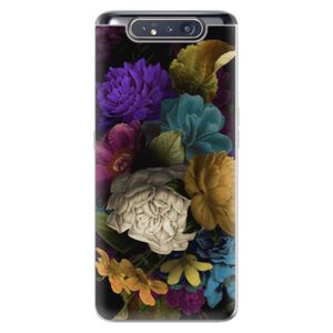 Odolné silikónové puzdro iSaprio - Dark Flowers - Samsung Galaxy A80 vyobraziť