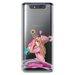 Odolné silikónové puzdro iSaprio - Kissing Mom - Blond and Girl - Samsung Galaxy A80 vyobraziť