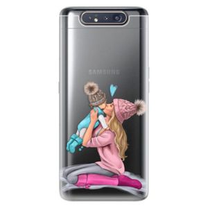 Odolné silikónové puzdro iSaprio - Kissing Mom - Blond and Boy - Samsung Galaxy A80 vyobraziť