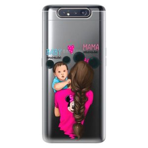Odolné silikónové puzdro iSaprio - Mama Mouse Brunette and Boy - Samsung Galaxy A80 vyobraziť