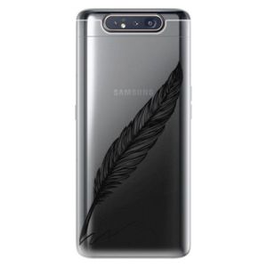 Odolné silikónové puzdro iSaprio - Writing By Feather - black - Samsung Galaxy A80 vyobraziť