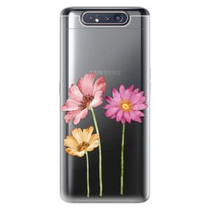 Odolné silikónové puzdro iSaprio - Three Flowers - Samsung Galaxy A80 vyobraziť