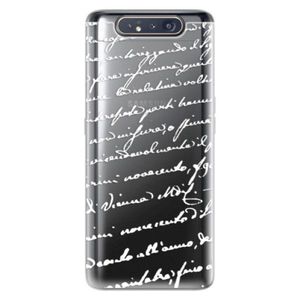Odolné silikónové puzdro iSaprio - Handwriting 01 - white - Samsung Galaxy A80 vyobraziť