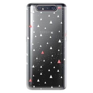 Odolné silikónové puzdro iSaprio - Abstract Triangles 02 - white - Samsung Galaxy A80 vyobraziť