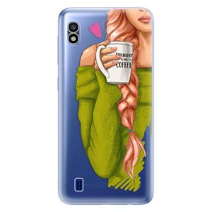 Odolné silikónové puzdro iSaprio - My Coffe and Redhead Girl - Samsung Galaxy A10 vyobraziť