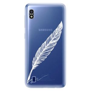 Odolné silikónové puzdro iSaprio - Writing By Feather - white - Samsung Galaxy A10 vyobraziť