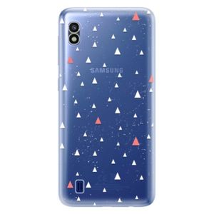 Odolné silikónové puzdro iSaprio - Abstract Triangles 02 - white - Samsung Galaxy A10 vyobraziť