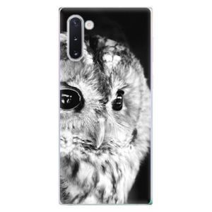 Odolné silikónové puzdro iSaprio - BW Owl - Samsung Galaxy Note 10 vyobraziť