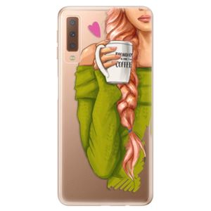Odolné silikónové puzdro iSaprio - My Coffe and Redhead Girl - Samsung Galaxy A7 (2018) vyobraziť