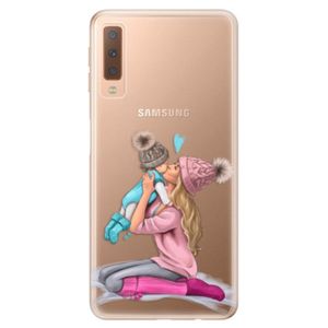 Odolné silikónové puzdro iSaprio - Kissing Mom - Blond and Boy - Samsung Galaxy A7 (2018) vyobraziť