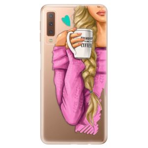 Odolné silikónové puzdro iSaprio - My Coffe and Blond Girl - Samsung Galaxy A7 (2018) vyobraziť
