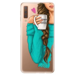 Odolné silikónové puzdro iSaprio - My Coffe and Brunette Girl - Samsung Galaxy A7 (2018) vyobraziť
