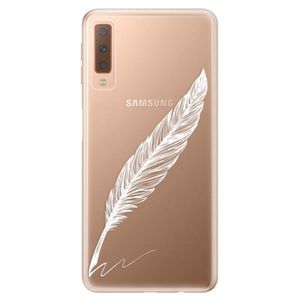 Odolné silikónové puzdro iSaprio - Writing By Feather - white - Samsung Galaxy A7 (2018) vyobraziť