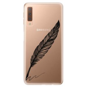 Odolné silikónové puzdro iSaprio - Writing By Feather - black - Samsung Galaxy A7 (2018) vyobraziť