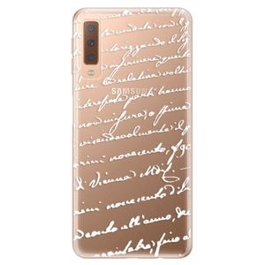 Odolné silikónové puzdro iSaprio - Handwriting 01 - white - Samsung Galaxy A7 (2018) vyobraziť