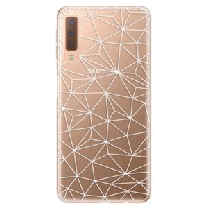 Odolné silikónové puzdro iSaprio - Abstract Triangles 03 - white - Samsung Galaxy A7 (2018) vyobraziť