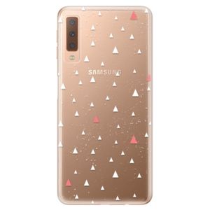 Odolné silikónové puzdro iSaprio - Abstract Triangles 02 - white - Samsung Galaxy A7 (2018) vyobraziť
