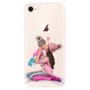 Odolné silikónové puzdro iSaprio - Kissing Mom - Brunette and Girl - iPhone 8 vyobraziť