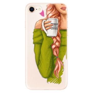 Odolné silikónové puzdro iSaprio - My Coffe and Redhead Girl - iPhone 8 vyobraziť