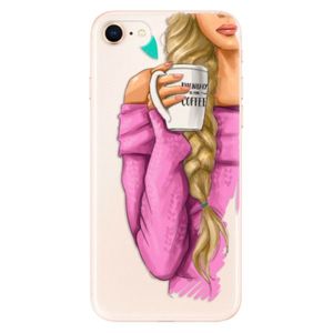Odolné silikónové puzdro iSaprio - My Coffe and Blond Girl - iPhone 8 vyobraziť