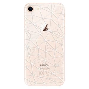 Odolné silikónové puzdro iSaprio - Abstract Triangles 03 - white - iPhone 8 vyobraziť