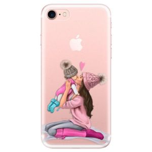 Odolné silikónové puzdro iSaprio - Kissing Mom - Brunette and Girl - iPhone 7 vyobraziť