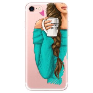 Odolné silikónové puzdro iSaprio - My Coffe and Brunette Girl - iPhone 7 vyobraziť
