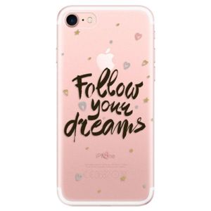 Odolné silikónové puzdro iSaprio - Follow Your Dreams - black - iPhone 7 vyobraziť