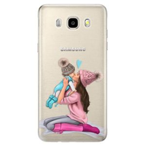 Odolné silikónové puzdro iSaprio - Kissing Mom - Brunette and Boy - Samsung Galaxy J5 2016 vyobraziť